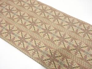 更紗模様織り出し　名古屋帯